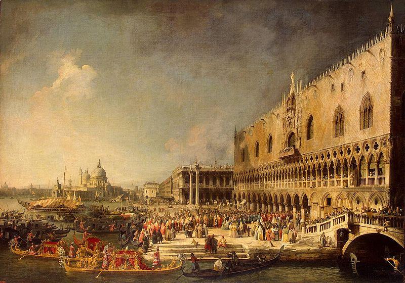 Giovanni Antonio Canal Empfang eines franzosischen Gesandten in Venedig Norge oil painting art